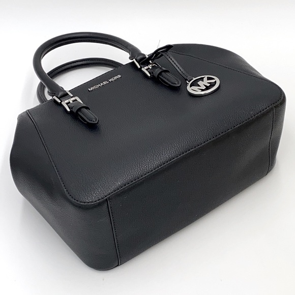 MICHAEL KORS CHARLOTTE LARGE SATCHEL BLACK - Picture 7 of 15